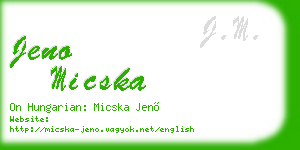 jeno micska business card